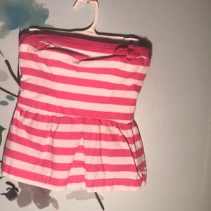 Cute pink and white striped tube top.